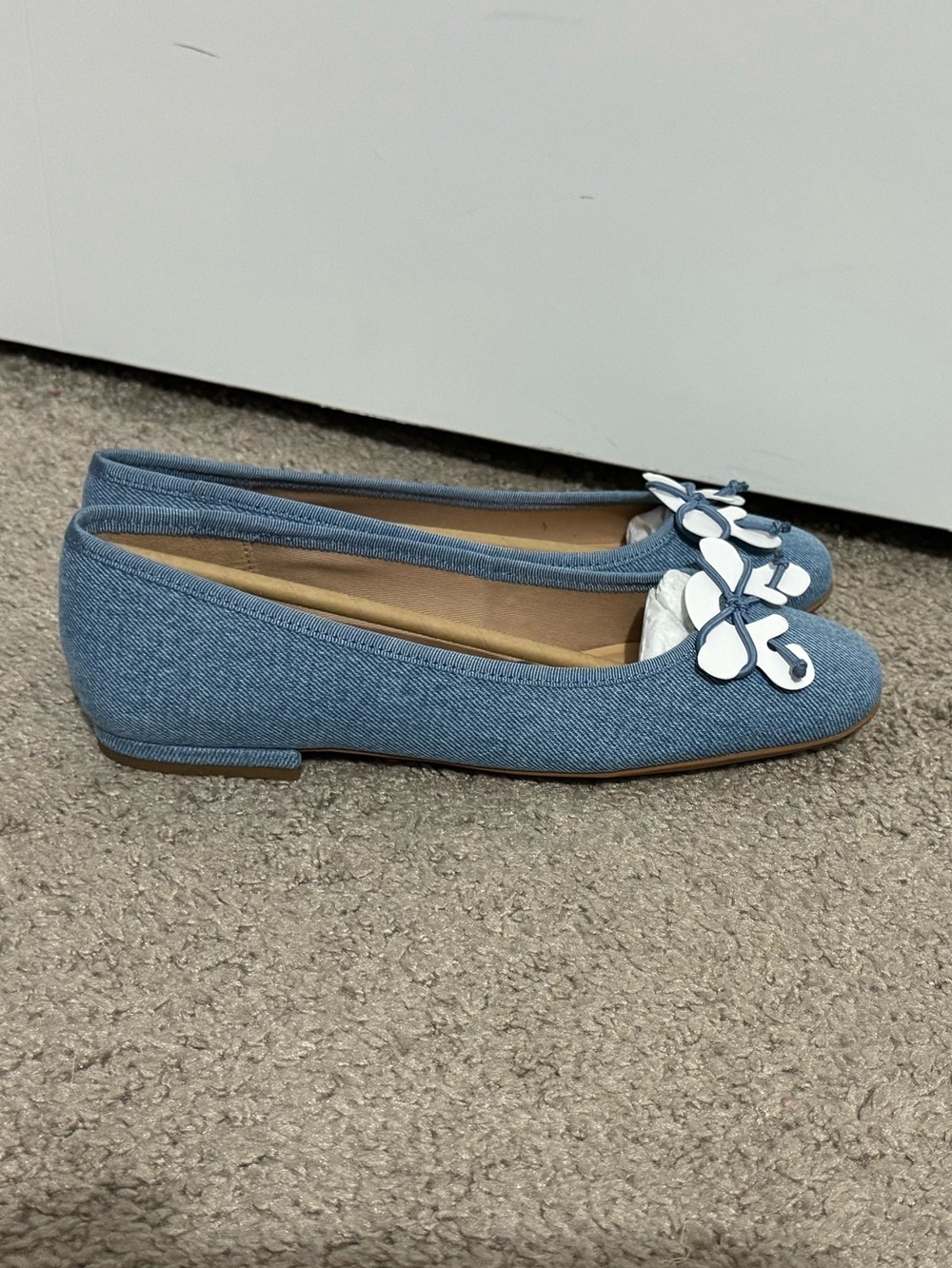 Cute Franco Sarto size 6.5 blue denim Abigail slip on ballet flats now top new